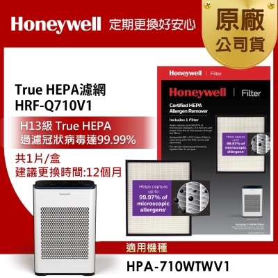 美國Honeywell H13 True HEPA濾網 HRF-Q710V1 (適用HPA-710WTWV1)