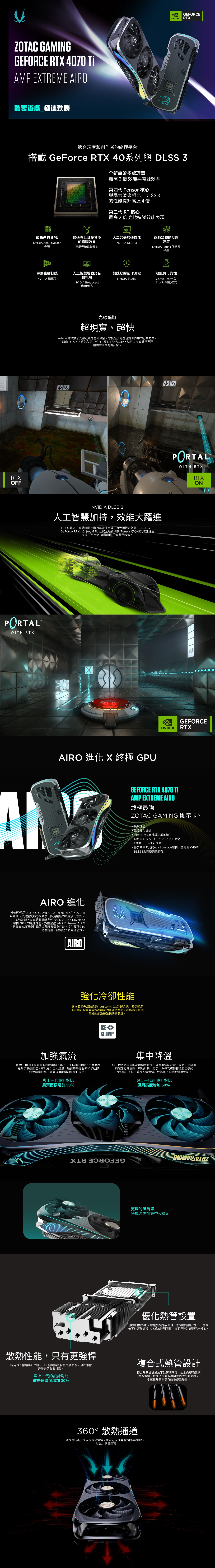 ZOTAC索泰GAMING GeForce RTX 4070 Ti AMP Extreme AIRO 顯示卡| RTX