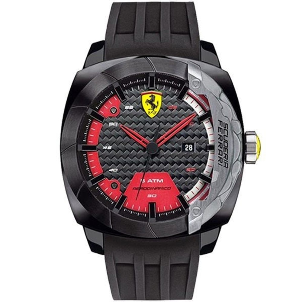 FERRARI Aerodinamico 競速賽車大鏡面時尚腕錶/46mm/紅/0830203