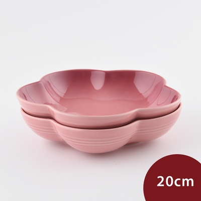 Le Creuset 花形深盤 20cm 2入 薔薇粉