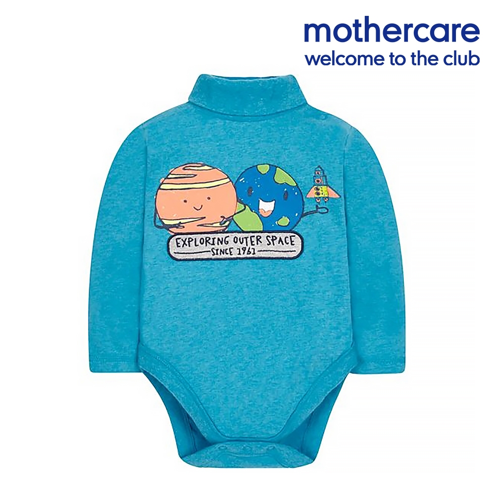 mothercare 專櫃童裝 藍色Q版星球高領保暖衣 (4-5歲)