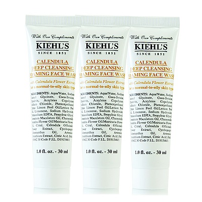 *KIEHLS契爾氏 金盞花植物精華潔面泡泡凝露30ml*3(正統公司貨)