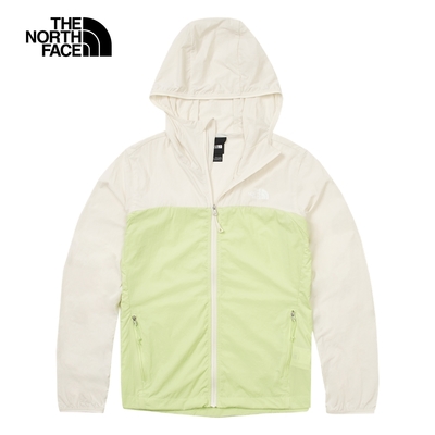 【The North Face 官方旗艦】北面女款綠色防曬涼感連帽外套｜87V0TOQ