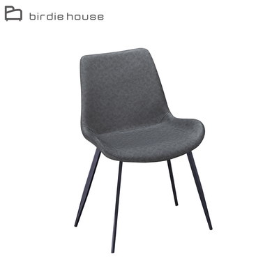 柏蒂家居-諾萬工業風皮革坐墊餐椅/休閒椅(單椅)-52x45x85cm