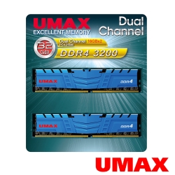 UMAX DDR4 3200 32GB (16G*2)含散熱片1024X8 桌上型記憶體