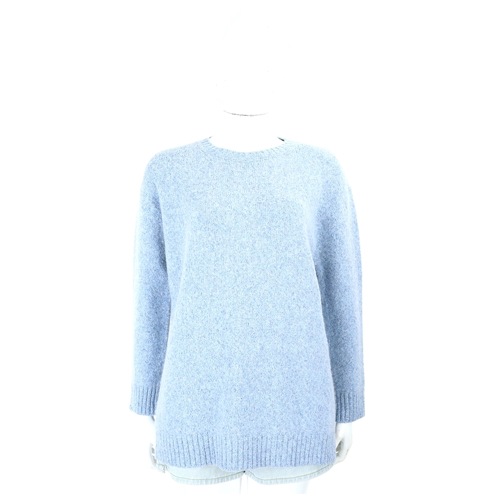 Max Mara-WEEKEND OGLIO 寬鬆灰藍針織混紡羊毛衫