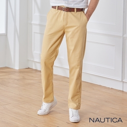 Nautica 男裝 修身直筒休閒長褲-卡其