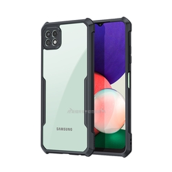 XUNDD 軍事防摔 三星 Samsung Galaxy A22 5G 鏡頭全包覆 清透保護殼 手機殼(夜幕黑)