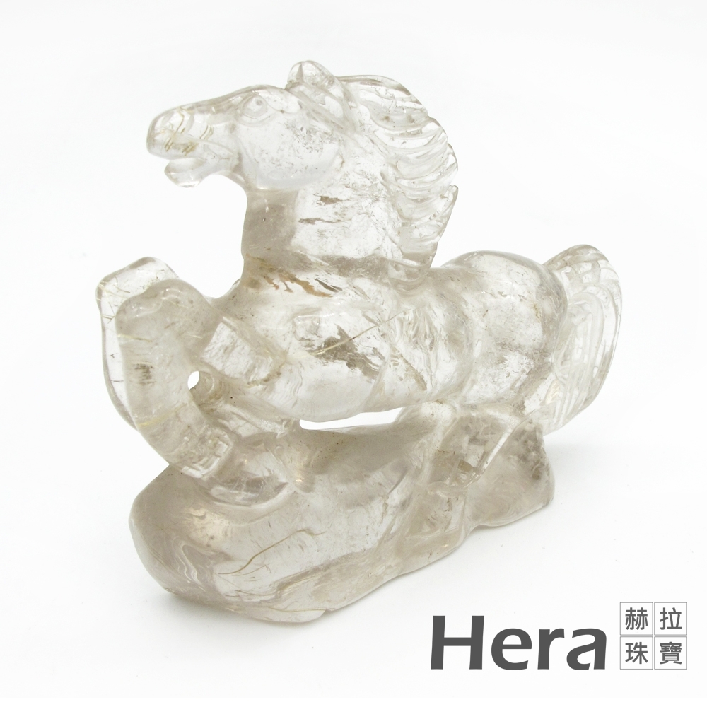 Hera 赫拉 白水晶躍奔龍門擺件