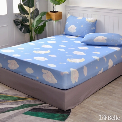 義大利La Belle Sanrio-晚安大耳狗 單人海島針織床包枕套組