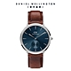 Daniel Wellington DW CLASSIC MULTI EYE 40mm  小三針極光藍棕色皮革錶-極光銀框 product thumbnail 1