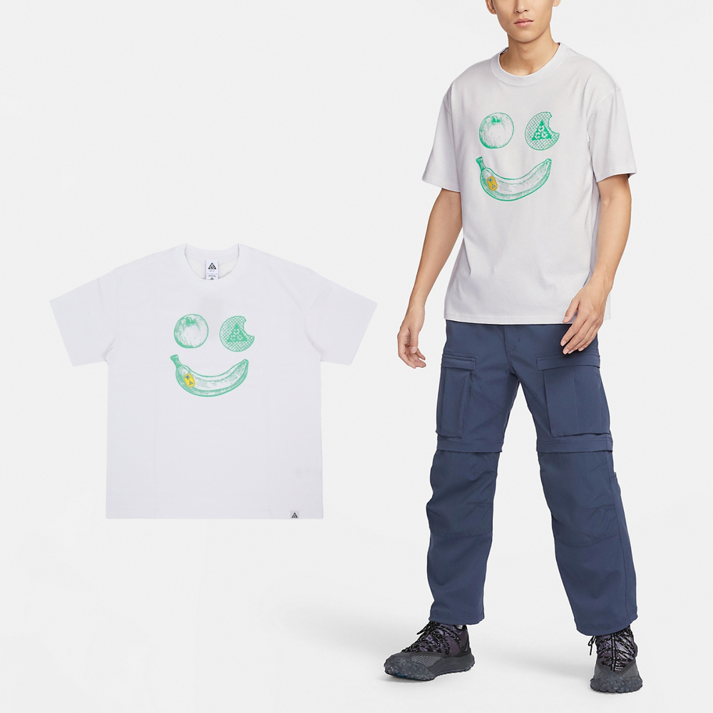 Nike 短袖 ACG Hike Snacks Tee 男款 白 綠 重磅 寬鬆 速乾 短T FZ7206-121