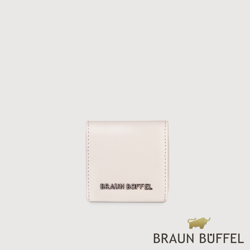 【BRAUN BUFFEL 德國小金牛】台灣總代理 黎明 零錢包-粉筆白/BF822-160-CK