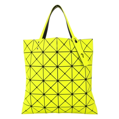 ISSEY MIYAKE 三宅一生 BAOBAO 斜紋三角方格6x6透光手提包-黃