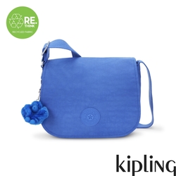 Kipling 深邃亮藍色掀蓋多袋肩背包-LOREEN M