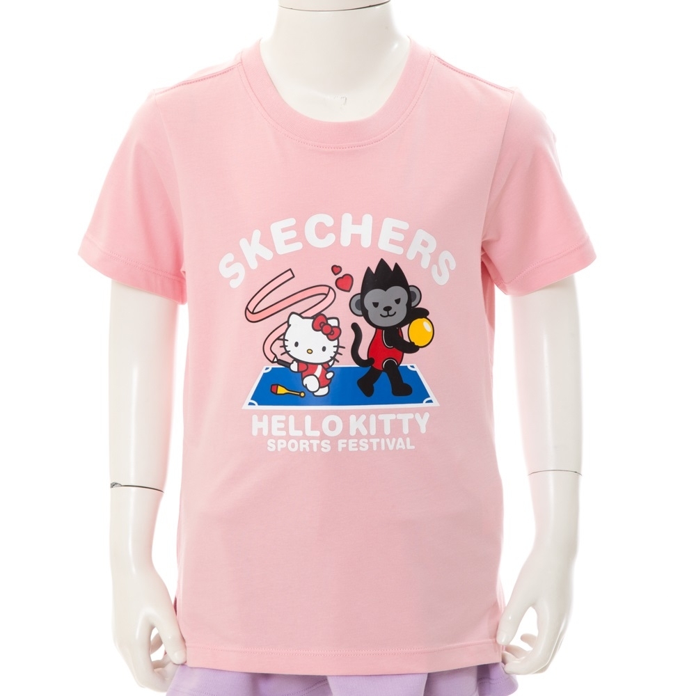 SKECHERS 女童短袖衣 HELLO KITTY聯名限定款-L320K078-008Z