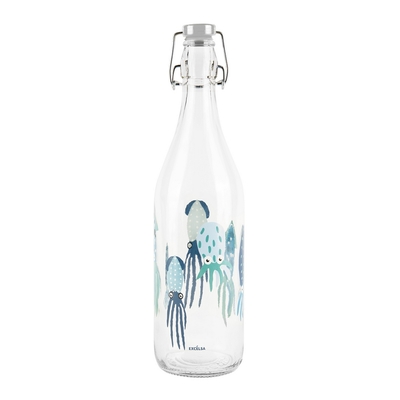 《EXCELSA》扣式密封玻璃水瓶(魷魚1L) | 水壺