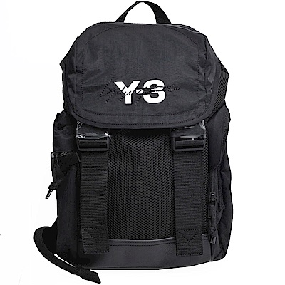 Y-3 XS MOBILITY 三本耀司LOGO刺繡多功能尼龍旅行後背包(黑色)