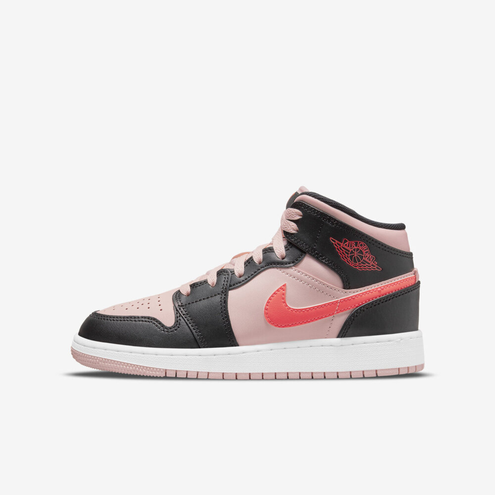 Nike Air Jordan 1 Mid GS [554725-604] 大童休閒鞋經典喬丹復古黑粉橘