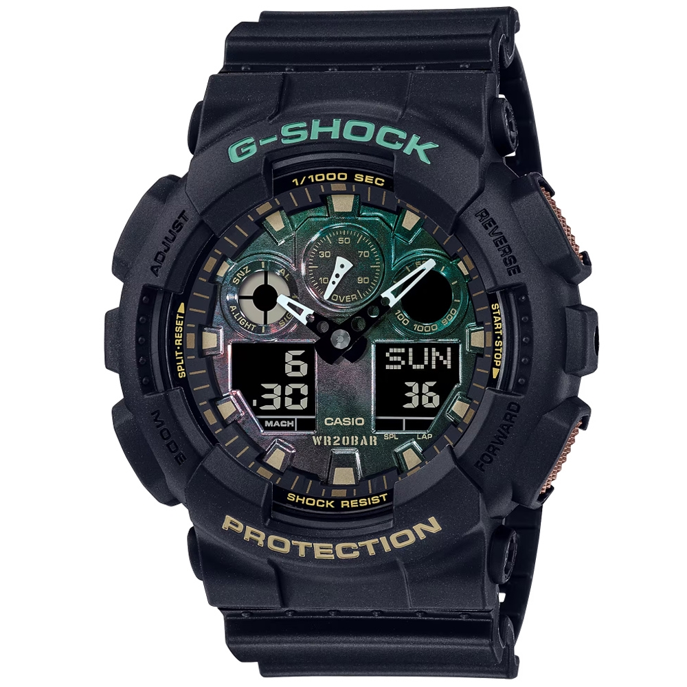 CASIO 卡西歐 G-SHOCK 新古典主義 雙顯腕錶 母親節 禮物 51.2mm / GA-100RC-1A