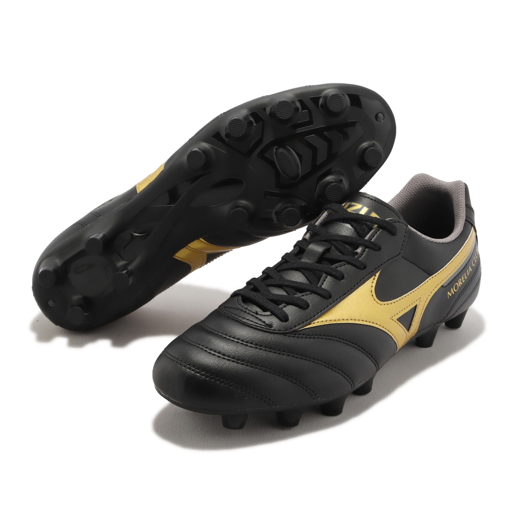 Mizuno 足球鞋Morelia II Club 男鞋黑金合成皮運動鞋美津濃P1GA2316-50