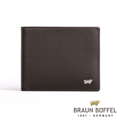 【BRAUN BUFFEL 德國小金牛】台灣總代理 HOMME-M 8卡男夾 (網路限定)-黑檀木色/BF306-313-ENY