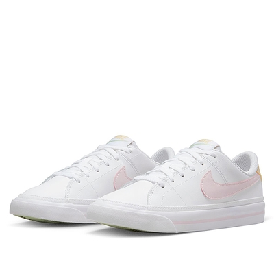 NIKE 休閒鞋 女鞋 大童 運動鞋 COURT LEGACY GS 白粉 DA5380-115