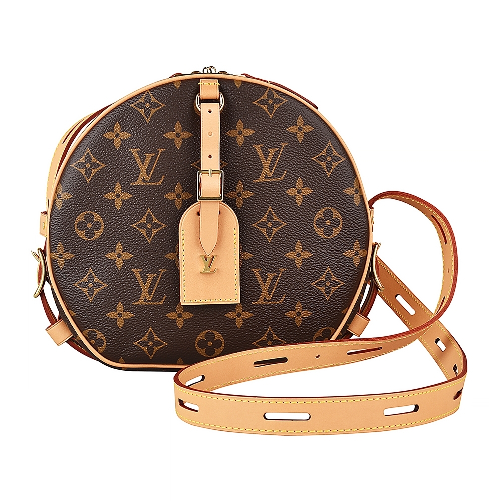 LV M52294 BOITE花紋LOGO Monogram帆布拉鍊斜背包(咖啡)