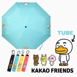韓國Kakao friends三折防曬晴雨手動傘_藍綠TUBE