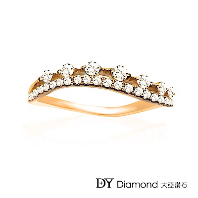 DY Diamond 大亞鑽石 L.Y.A輕珠寶 18K玫瑰金 輕奢 鑽石線戒