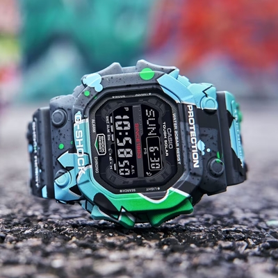 CASIO卡西歐 G-SHOCK 超大錶殼 太陽能 原創塗鴉藝術街頭風 電子錶GX-56SS-1