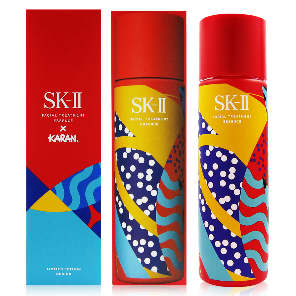 SK-II 青春露230ml KARAN紅色限量版 (國際機場免稅版)+化妝棉90片 綠版