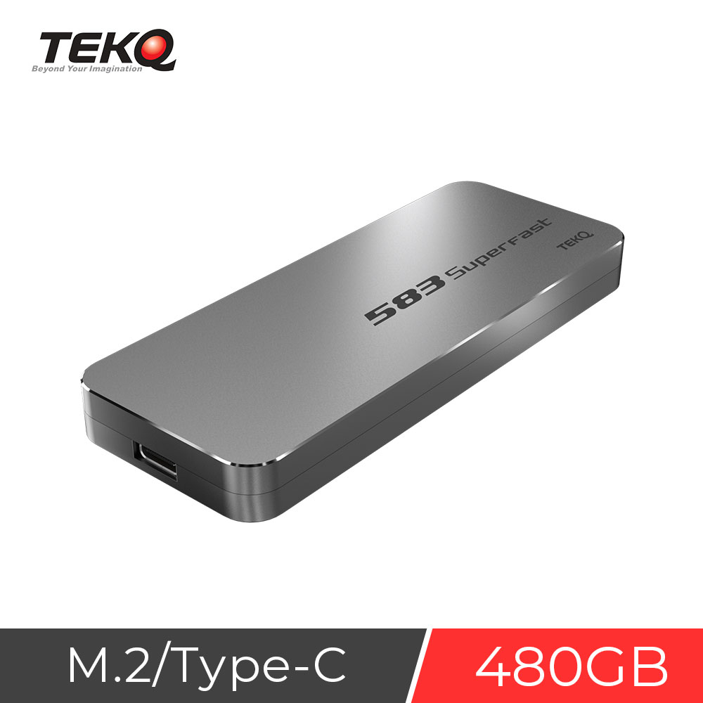 TEKQ 480G Type-C PCIe M.2 NVMe SSD 外接硬碟-灰