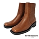 【TINO BELLINI 貝里尼】義大利進口方頭短靴FWOV024-N(焦糖) product thumbnail 1