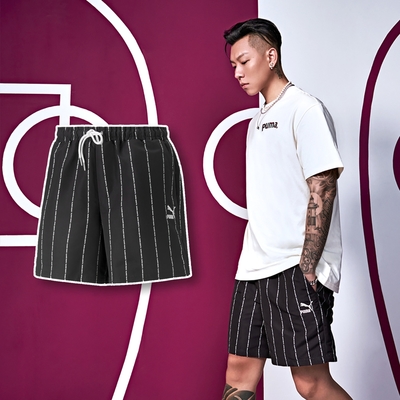 Puma 短褲 TEAM 6吋 Woven Shorts 男款 黑 白 抽繩 寬版 E.SO瘦子 著用款 62248901