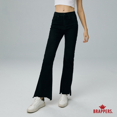 BRAPPERS 女款 美腳ROYAL系列-中腰彈性九分喇叭褲-黑