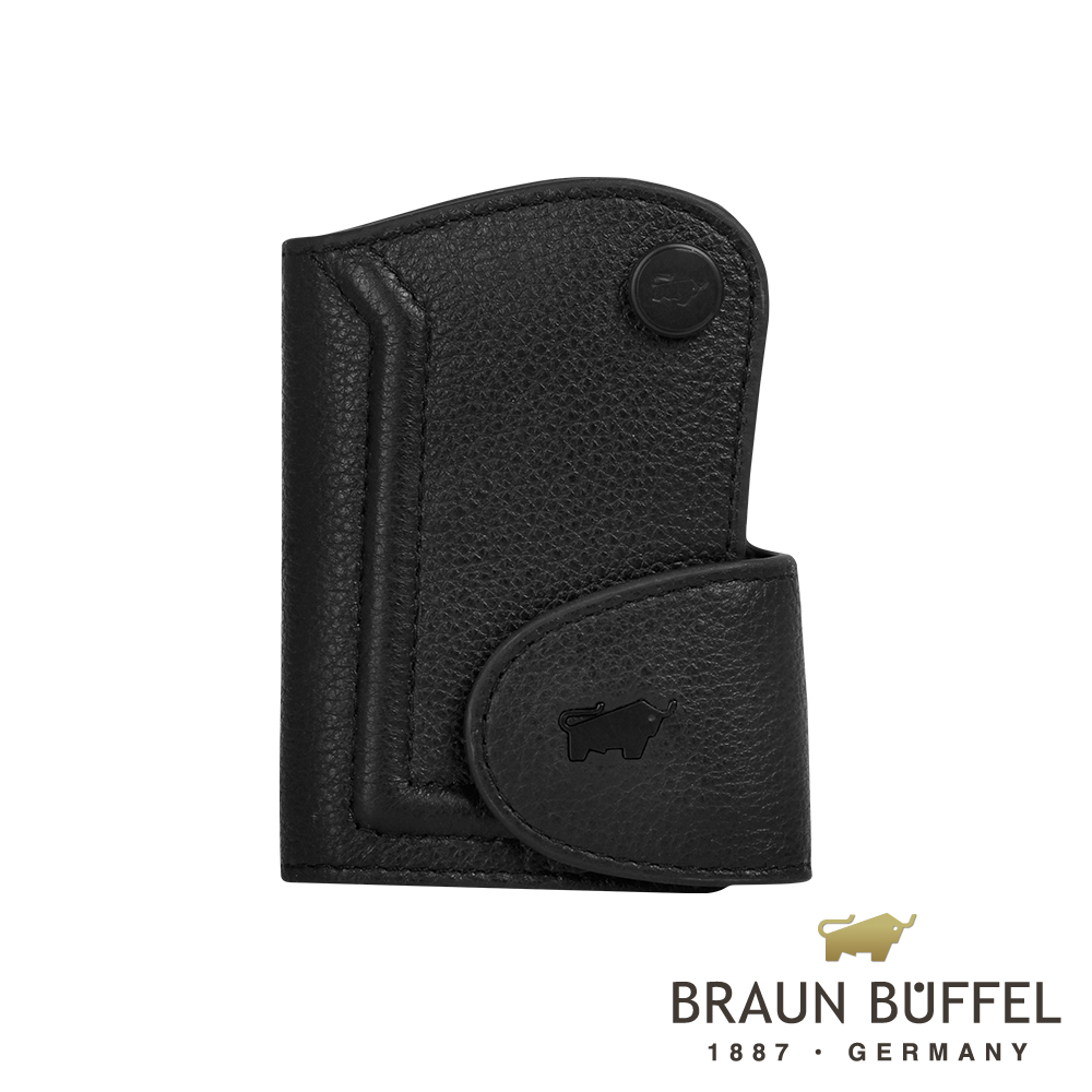 【BRAUN BUFFEL 德國小金牛】台灣總代理 吉米 感應鑰匙包-黑色/BF315-103-BK