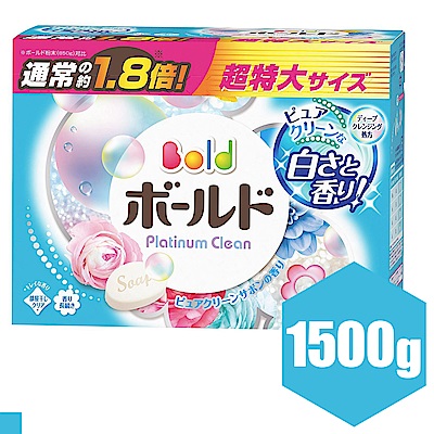 日本P&G Bold 白金花卉皂香洗衣粉 1.5kg