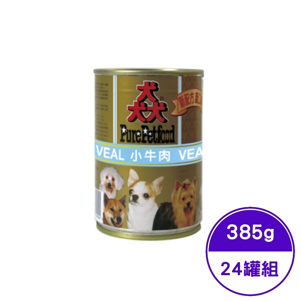 紐西蘭PurePetfood猋罐頭-小牛肉 385g (24罐組)