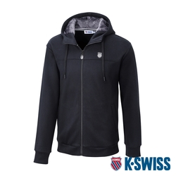 K-SWISS  Hoodie W/Fur Jacket 刷毛連帽外套-女-黑