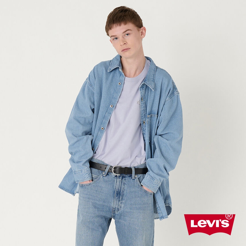 Levis Silver Tab銀標系列 男款 Oversize寬鬆版牛仔襯衫外套 / 精工中藍染石洗