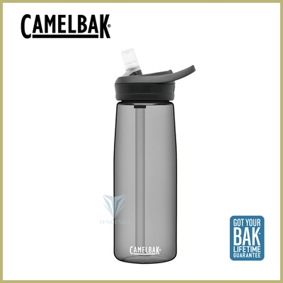 【美國CamelBak】750ml eddy+多水吸管水瓶 炭黑 CB2465001075