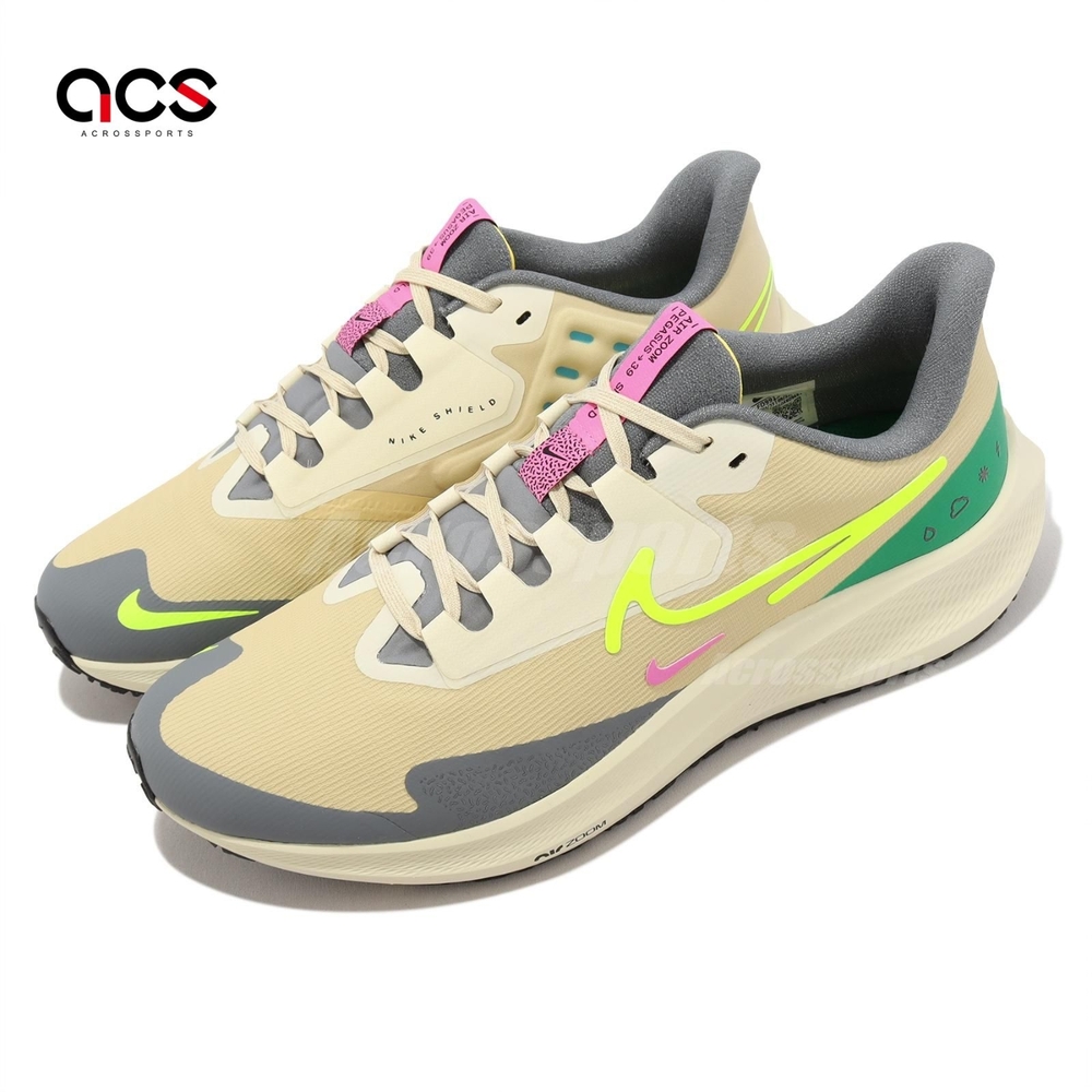 Nike 慢跑鞋 Air Zoom Pegasus 39 Shield 米黃 防潑水 男鞋 小飛馬 運動鞋 FD9913-771