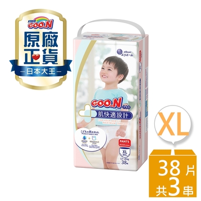 大王GOO.N紙尿布境內版肌快適_褲型XL(38片x3串)