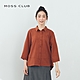 【MOSS CLUB】復古風滑感布料-女七分袖襯衫(藍色/版型適中) product thumbnail 1