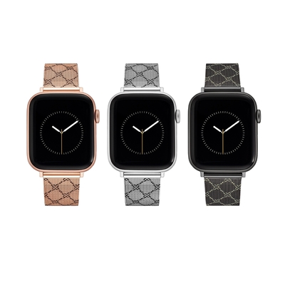 【NINE WEST】Apple watch 經典LOGO不鏽鋼蘋果錶帶