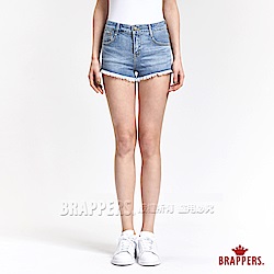 BRAPPERS 女款 新美腳 ROYAL 系列-女用褲口不收邊短褲-藍
