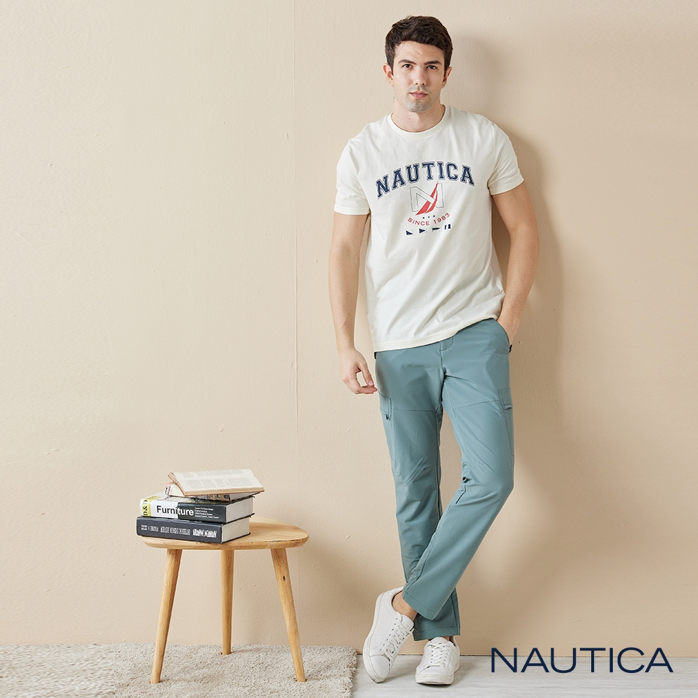 Nautica 男裝 防水透氣休閒長褲-綠色