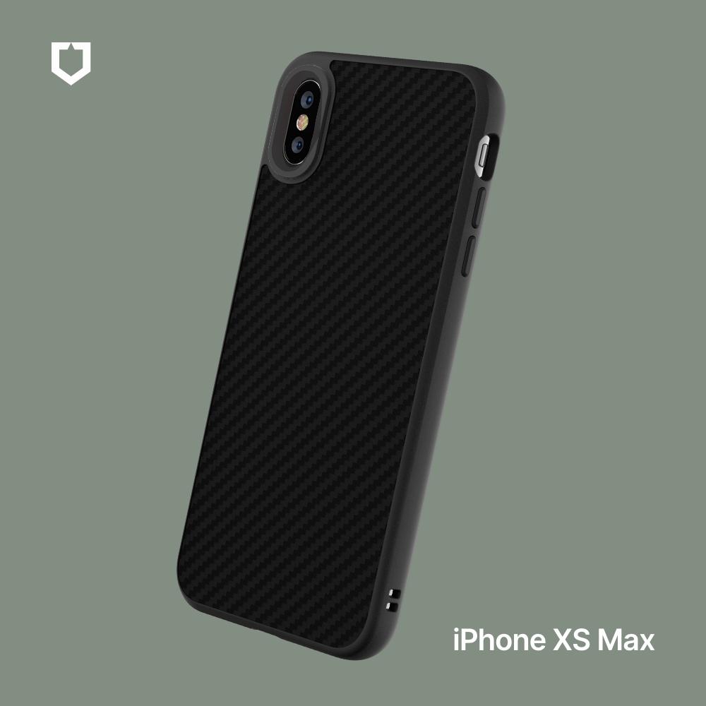 犀牛盾iPhone Xs Max SolidSuit 防摔背蓋手機殼-碳纖維紋路