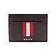 BALLY Thar 防刮皮革紅白條四卡卡片夾(6221814-咖) product thumbnail 1